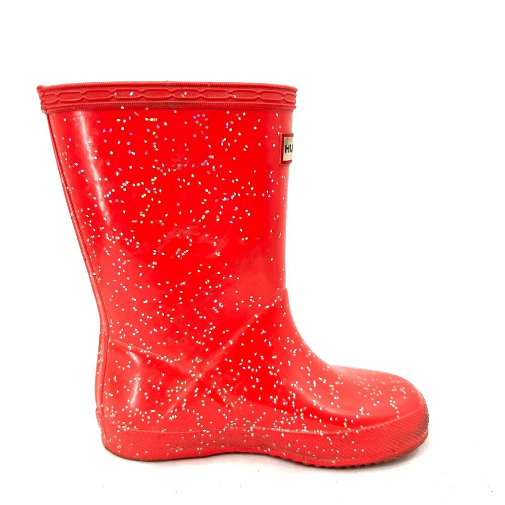 Hunter Kids First Classic Giant Glitter Rain Boots Pink UK 8 US 9G/10T Toddler
